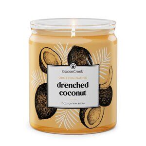 GOOSE CREEK Drenched Coconut ODOR ELIMINATING Candle NWT